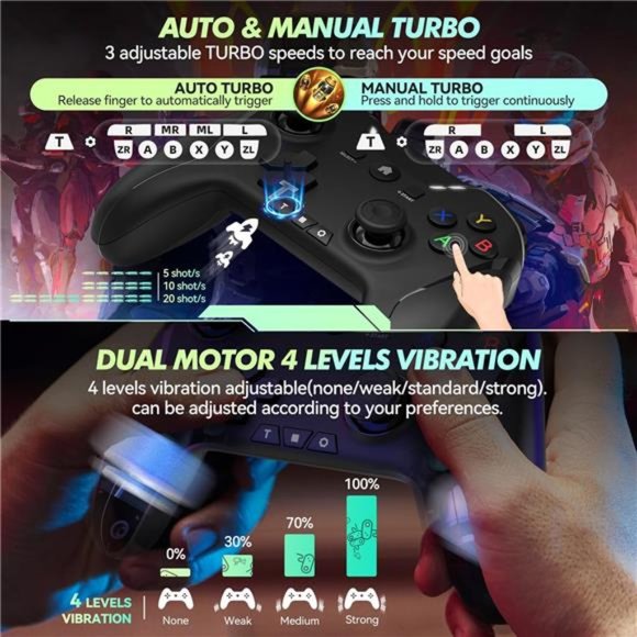 Wired Controller , 10ft USB PC Controller Gaming Controller Gamepad Joystick - Picture 3 of 14